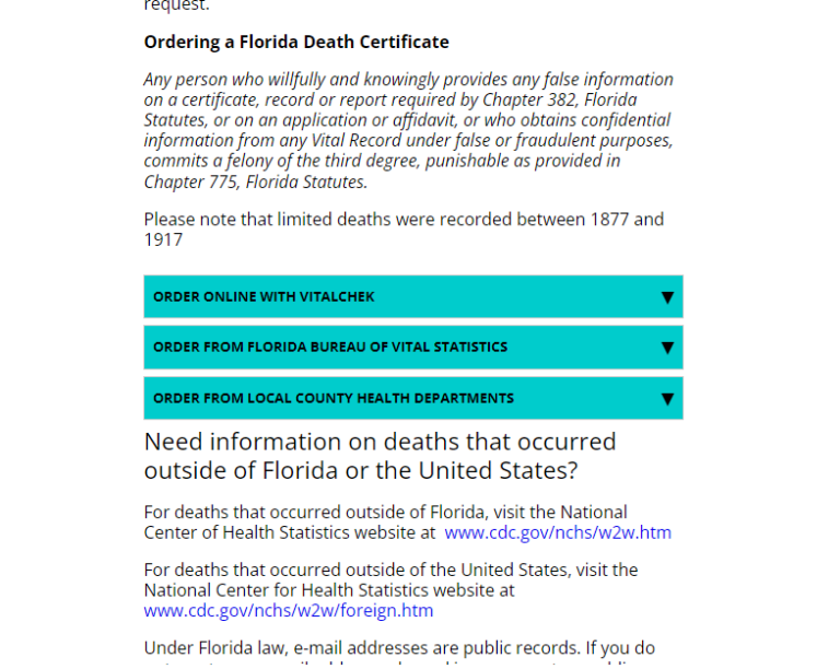 How to obtain a death certificate irama valdes p a 